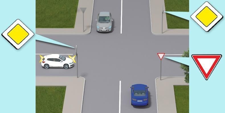Білий автомобіль проїде дане перехрестя: