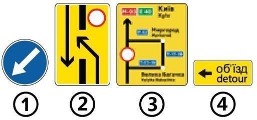Який із зображених дорожніх знаків показ